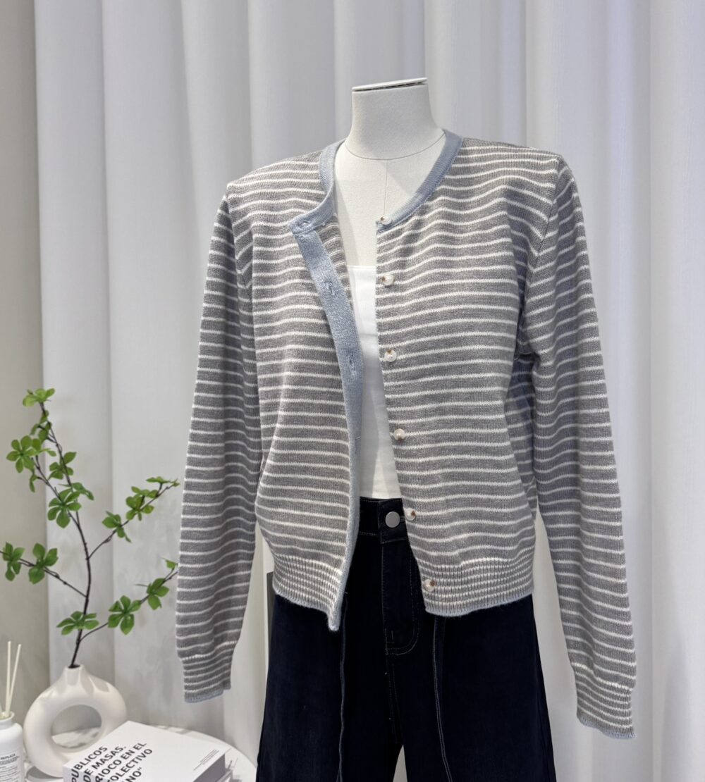 (預購)韓系條紋針織外套